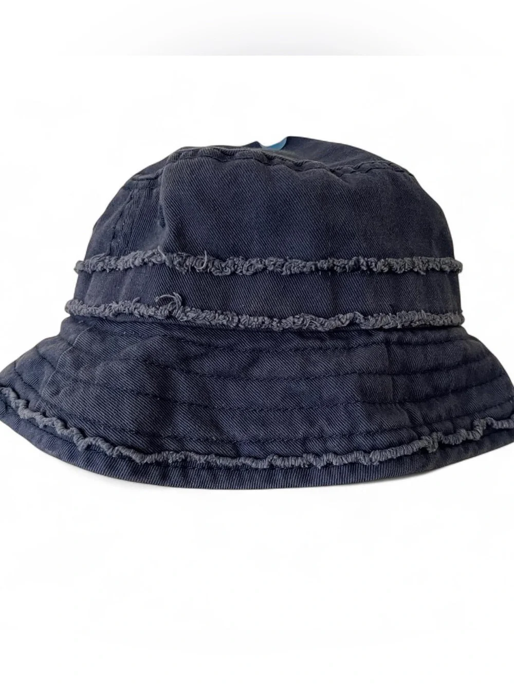 Infant Baby Y2K Reversible Soft Denim Plaid Distressed One Size Bucket Hat